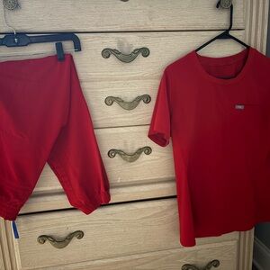 Figs Winning Red Scrub Set